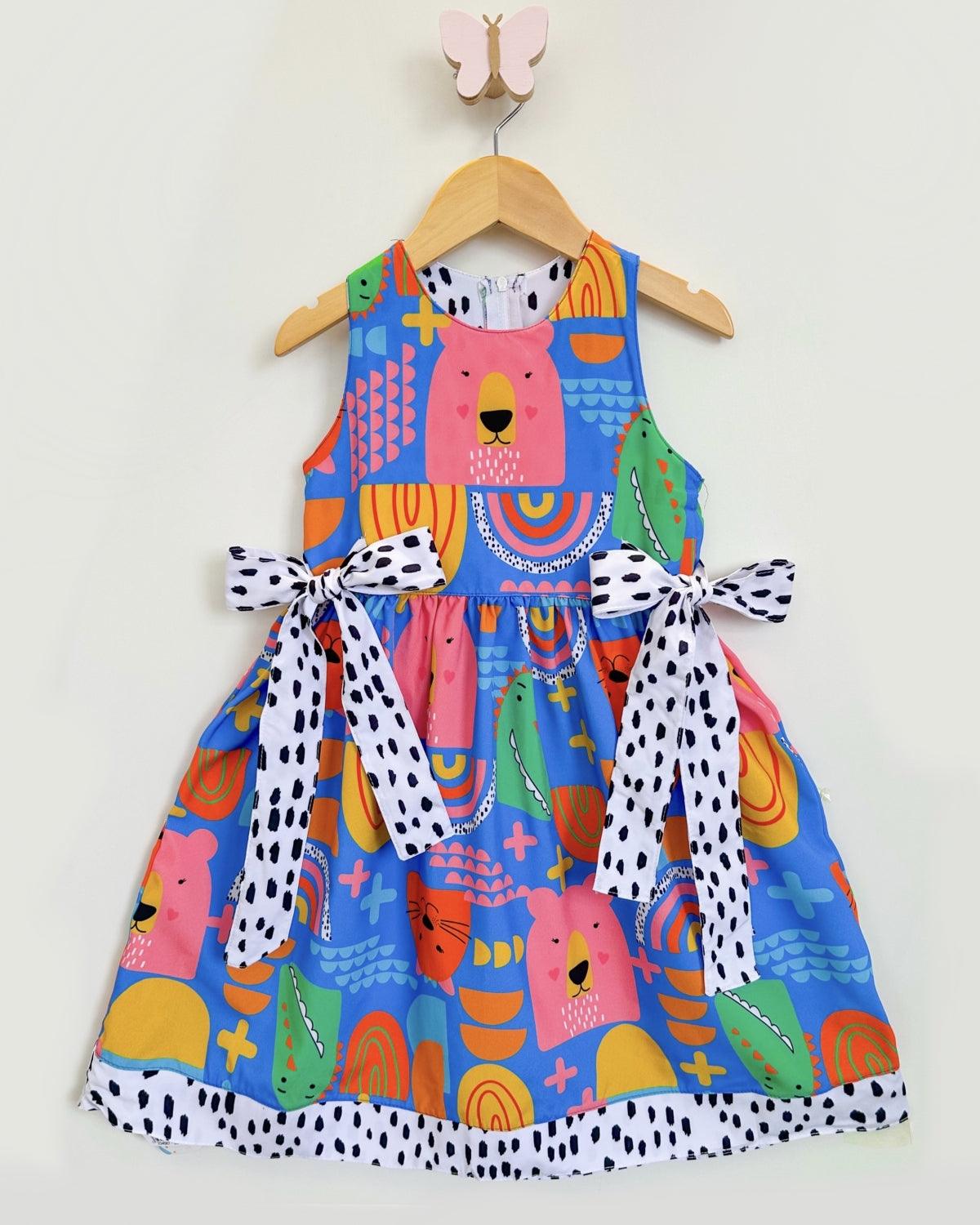 Blue Maria Dress for Girls, Ages 4-8 – Elegant and Comfortable, Ideal for Special Occasions and Everyday Wear