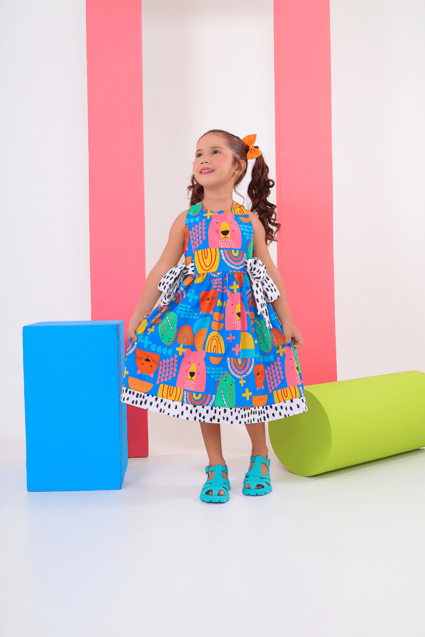 Blue Maria Dress for Girls, Ages 4-8 – Elegant and Comfortable, Ideal for Special Occasions and Everyday Wear