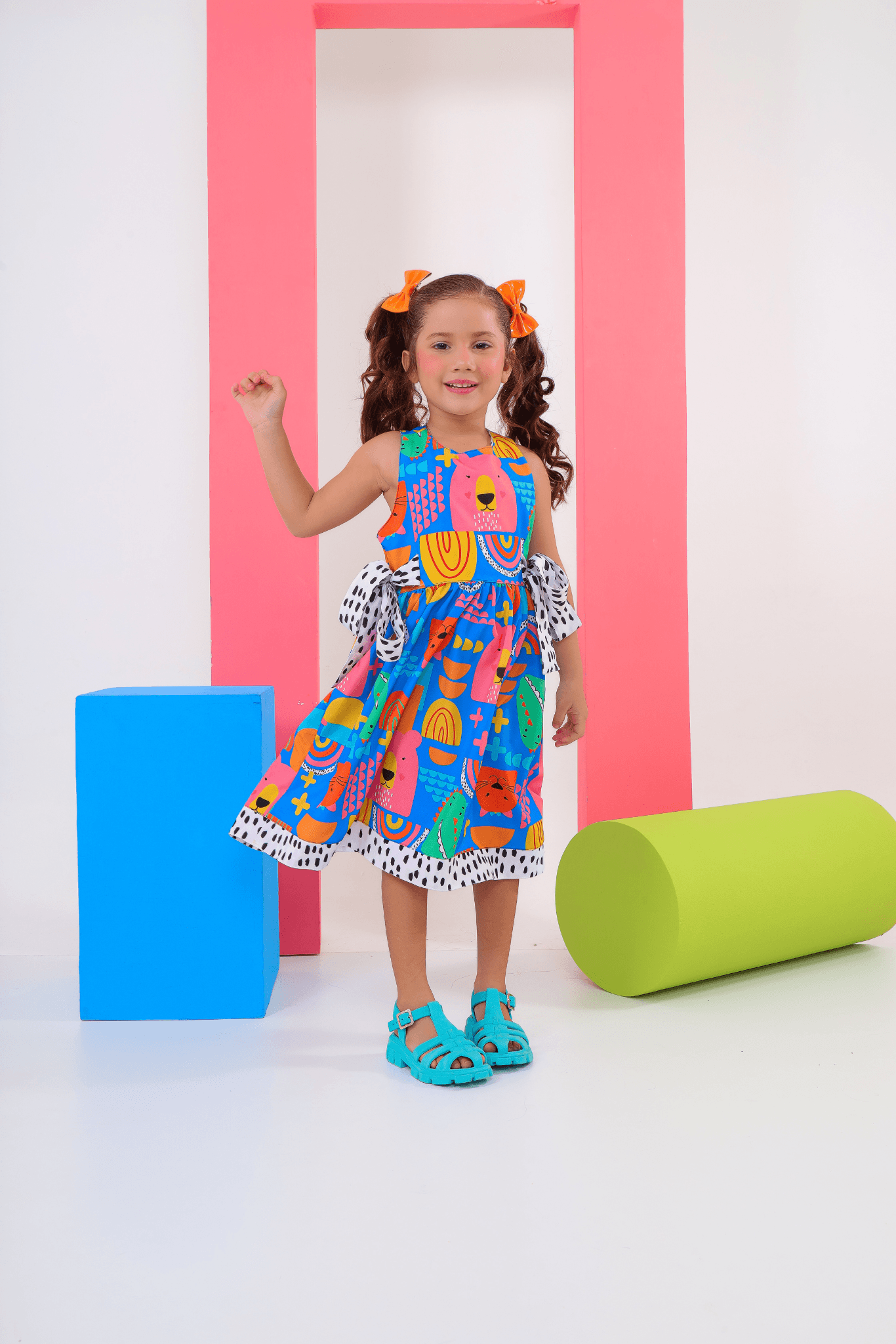 Blue Maria Dress for Girls, Ages 4-8 – Elegant and Comfortable, Ideal for Special Occasions and Everyday Wear