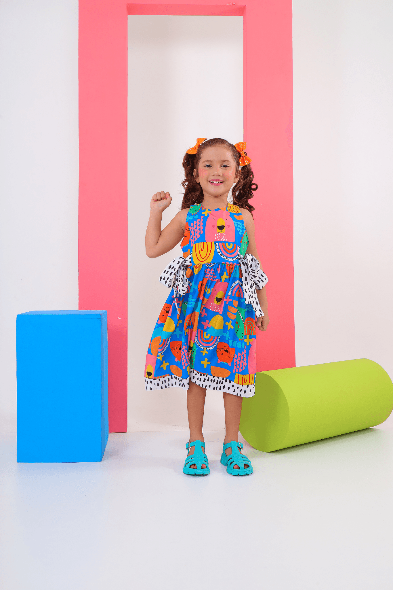 Blue Maria Dress for Girls, Ages 4-8 – Elegant and Comfortable, Ideal for Special Occasions and Everyday Wear