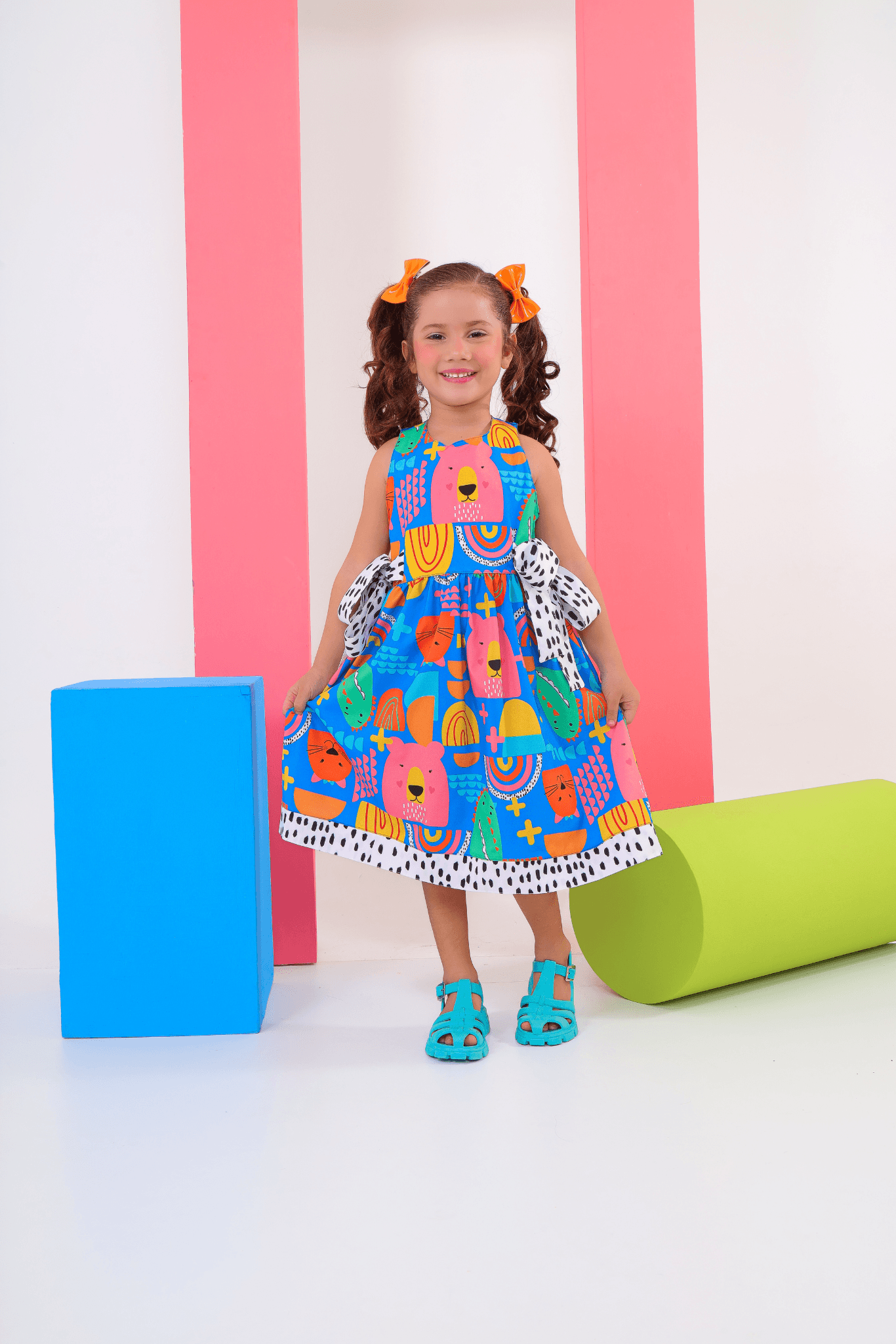 Blue Maria Dress for Girls, Ages 4-8 – Elegant and Comfortable, Ideal for Special Occasions and Everyday Wear