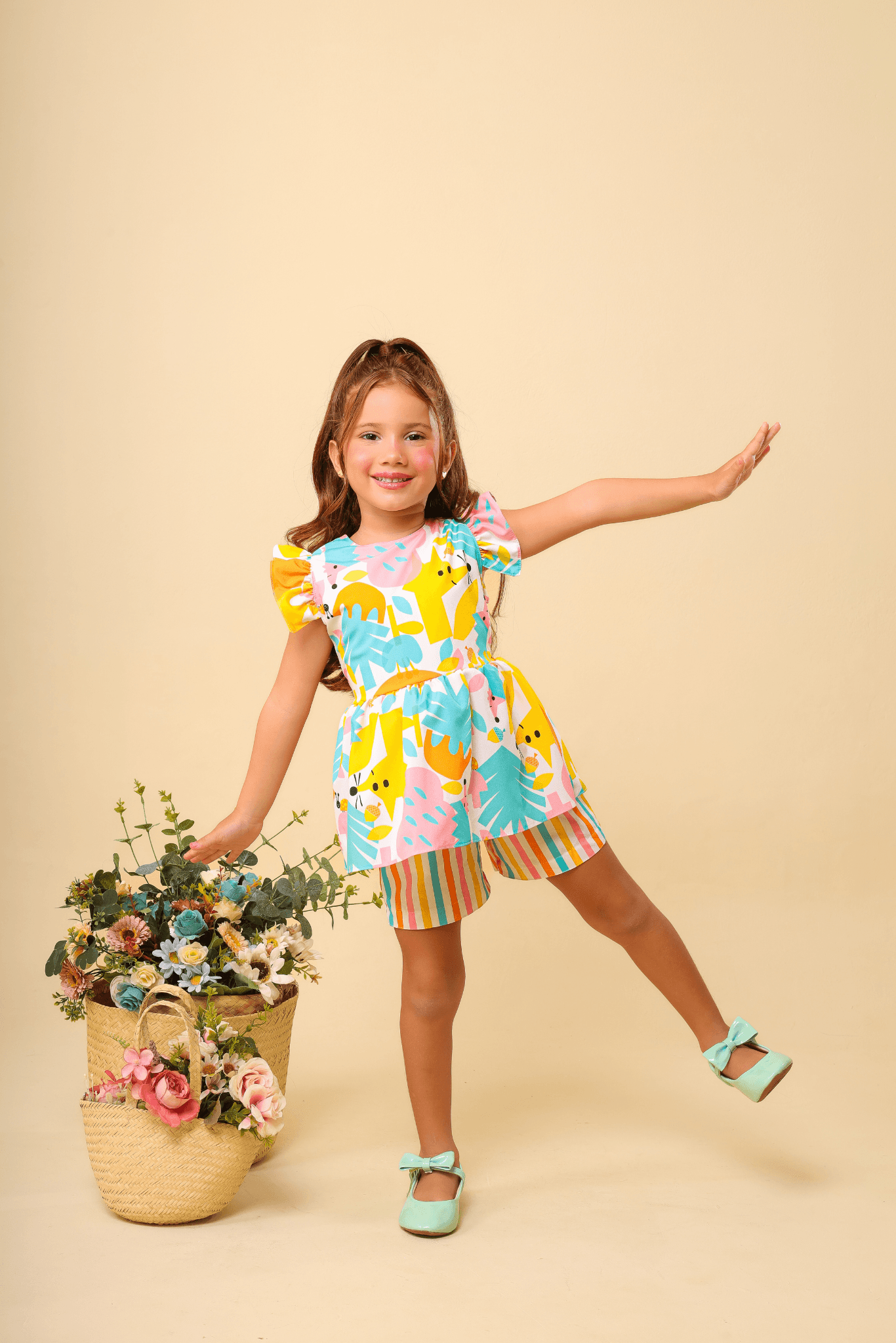 Fox Bow Set for Girls, Ages 2-8 – Adorable Two-Piece Outfit, Comfortable and Stylish, Perfect for Everyday Wear